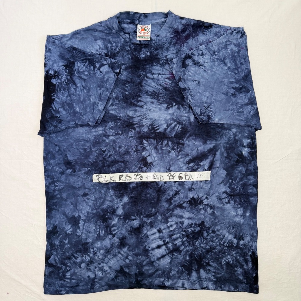 Vintage 90s Clay Hill Dry Goods Tie Dye Shirt Mens XXL Blue Made In America Tee